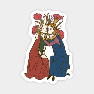 Cute Medieval Couple Illustration Magnet