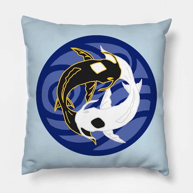 Tui & La - Yin/Yang Koi Pillow by chillayx