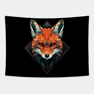 Geometric Fox Head Abstract Art Tapestry