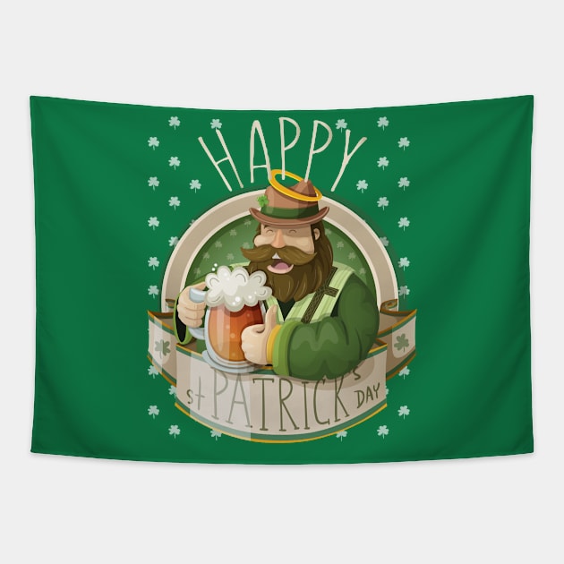 Happy St. Patrick's Day Gift Tapestry by BadDesignCo