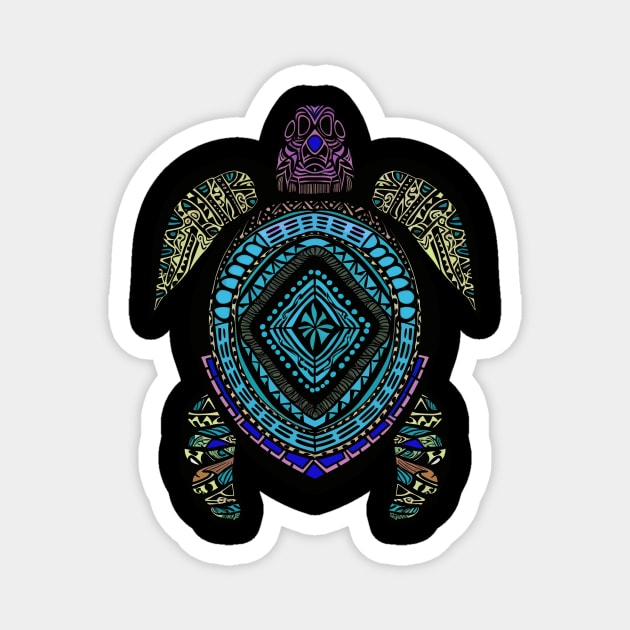 Boho Sea Turtle Mandala Art - Unique and Colorful Design Magnet by TeeTrendz