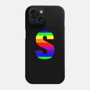 The Letter S in Rainbow Stripes Phone Case