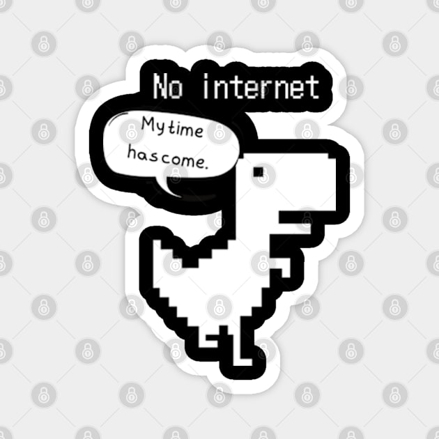 8bit Dinosaur no internet Magnet by SYAO