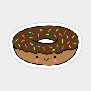 Kawaii Donut with Rainbow Sprinkles (Chocolate) Magnet