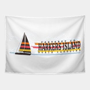 Harkers Island, NC Summertime Vacationing Sailboat Tapestry