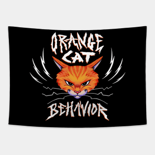 Orange Cat Behavior Tapestry