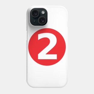 Number 2 Big Red Dot Letters & Numbers Phone Case