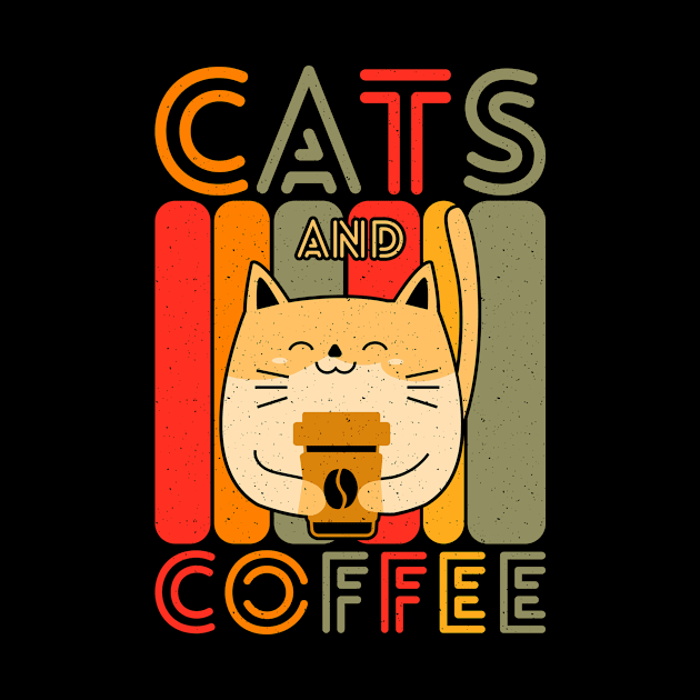 Cats And Coffee Retro Vintage by dkdesign96