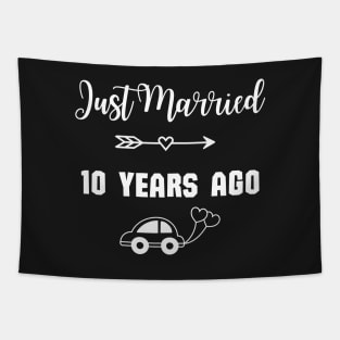 Just Married 10 Years Ago - Wedding anniversary Tapestry