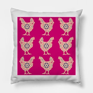 Chicken with pattern Pillow