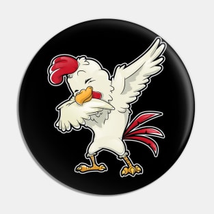 Dabbing Chicken Farmer Farm Boys Girls Dab Funny Farming Pin