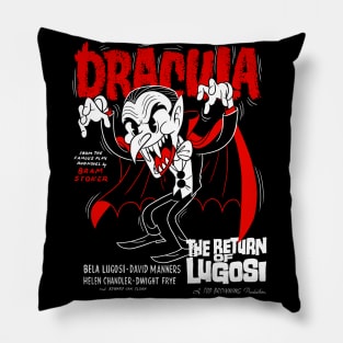 Bram Stoker Dracula Return Lugosi old Cartoon Poster Pillow