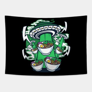 UFO Ramen Noodle Flying Japanese Ramen Lover Tapestry