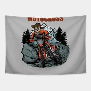 Skull motocross Tapestry