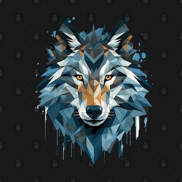 Geometric Wolf Portrait by DanielLiamGill