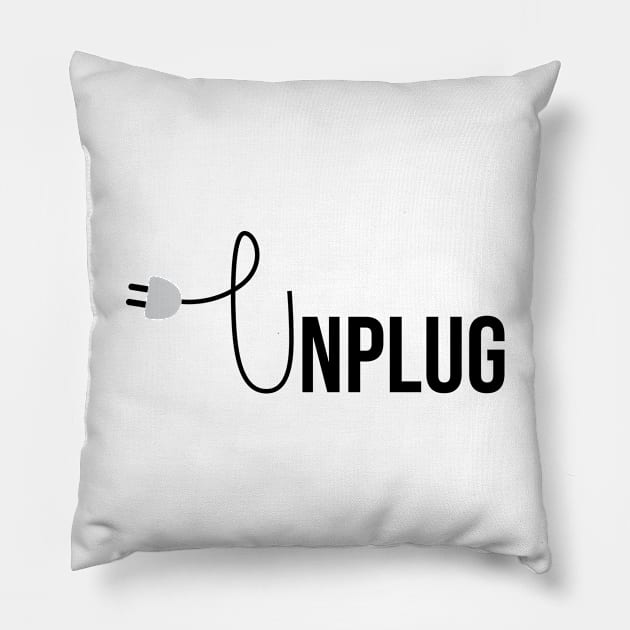 Unplug Pillow by TheMoodyDecor