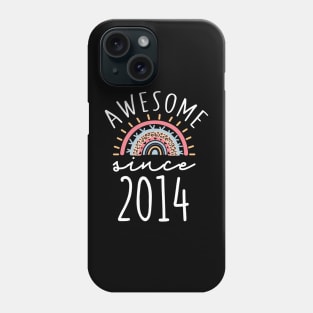 Awesome Since 2014 Born in 2014 8th Birthday Rainbow Gift Phone Case