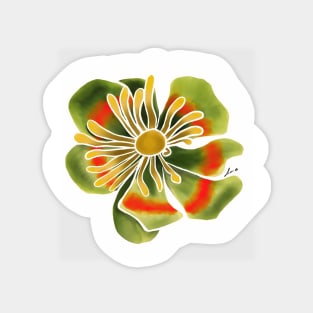 Green Fantasy Flower Magnet