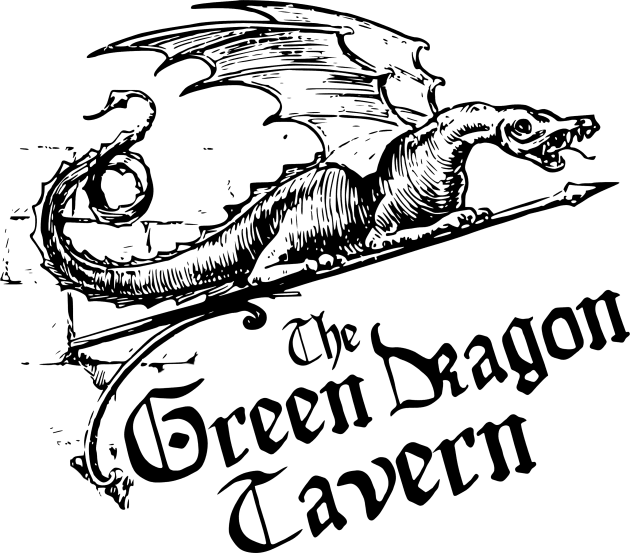 Green Dragon Tavern, Black, Transparent Background Kids T-Shirt by Phantom Goods and Designs