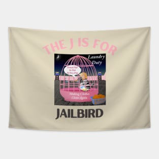 Donald J Trump Jailbird Laundry Duty Tapestry