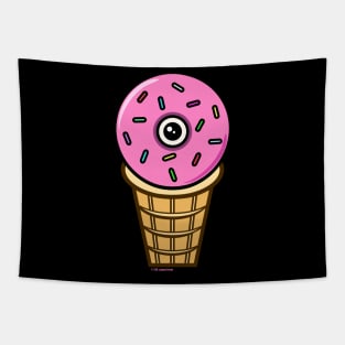 Ice Cream Donut Eyeball - Strawberry Tapestry