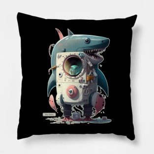 Fin Cycle Shark Cyborg Monster wash Pillow