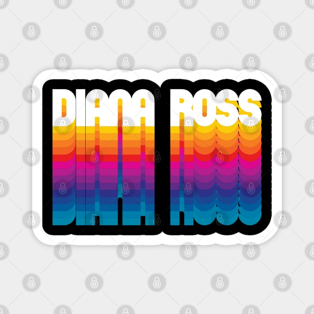 Retro Diana Proud Personalized Name Gift Retro Rainbow Style Magnet by Time Travel Style