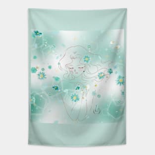 Guardian Michiru Flower Portrait Tapestry