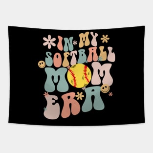 Groovy In My Softball Mom Era Mom Life Game Day Vibes Mama Tapestry