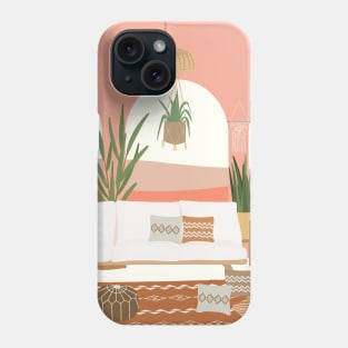 Boho Peach House In Desert Phone Case