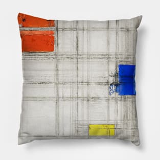 Abstract geometric square piece of art by Piet Mondrian Pillow