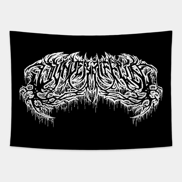 DUNDER MIFFLIN DEATH METAL LOGO Tapestry by Brootal Branding