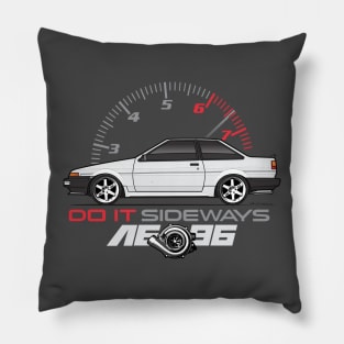 do it sideways white ae86 Pillow