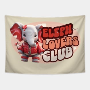 Cute Elephant personified with red jacket Kids Tapestry