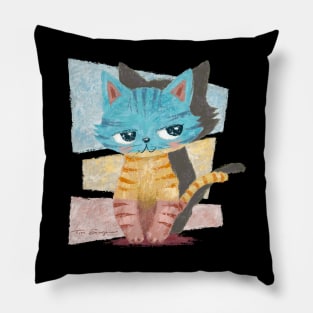 Colorful Stripy Cat Pillow
