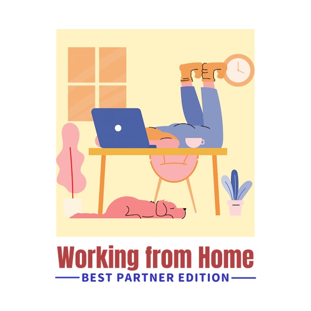 Working from Home, dog edition, Home Office Funny Gift, Corona Work by EquilibriumArt