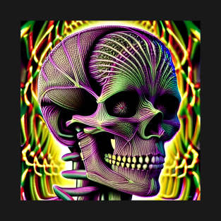 Trippy Psychedelic Patterns Skull 16 T-Shirt
