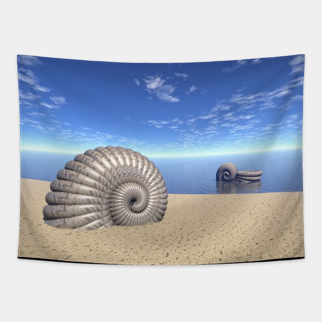 Beach of Shells Tapestry by perkinsdesigns