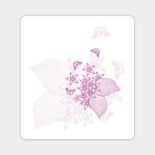 delicate pink butterflies and flowers Magnet