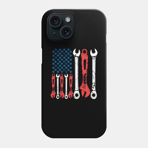 USA American Flag Mechanic Phone Case by captainmood