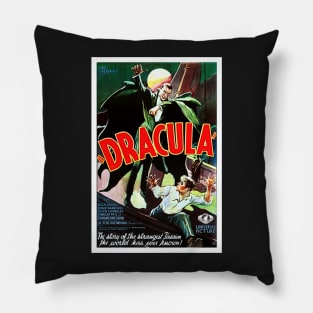 Digitally Restored Original Dracula Movie Poster with Bela Lugosi Pillow