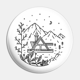 Wooden Cabin Mountain Pin