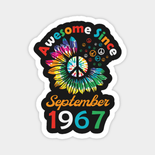 Funny Birthday Quote, Awesome Since September 1967, Retro Birthday Magnet