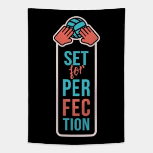 set for perfection volleyball girl Tapestry