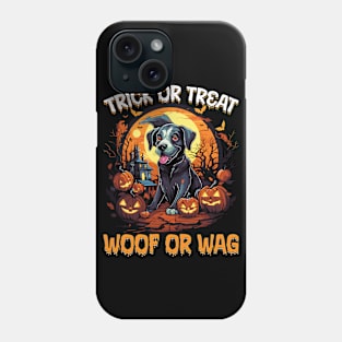 Trick or Treat Woof or Wag Funny Dog Halloween Phone Case