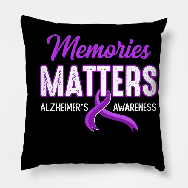 Wear Purple Support Alzheimer's Awareness Memories Matter Pillow by James Green