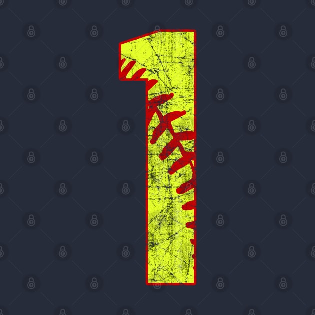 Fastpitch Softball Number 1 #1 Softball Shirt Jersey Favorite Player Biggest Fan by TeeCreations