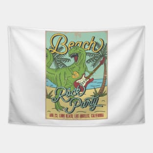 Beach Dinossaur summer rock sand festival Tapestry