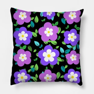 Violet and purple floral pattern Pillow