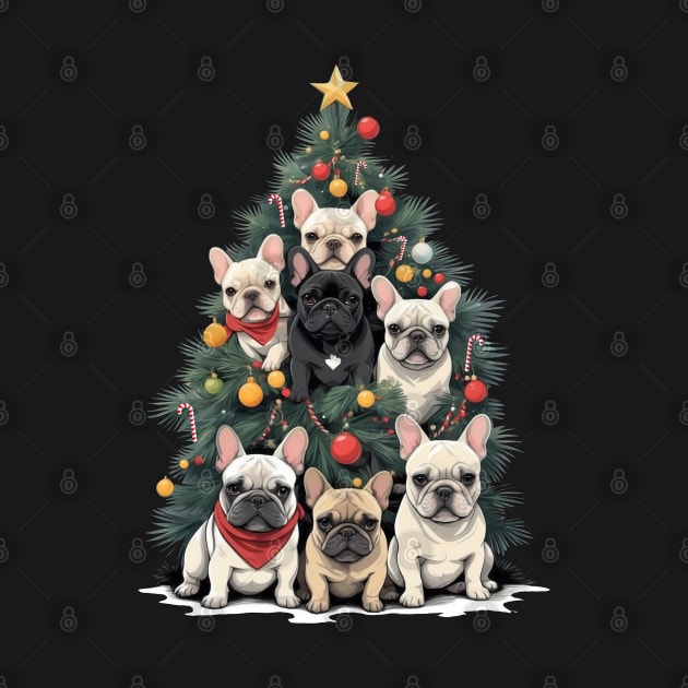 Cute French Bulldog Christmas tree, french bulldog lovers gifts and Merry Christmas by Collagedream